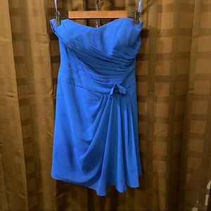 Andrew Adela Blue Strapless wedding cocktail prom Dress 12